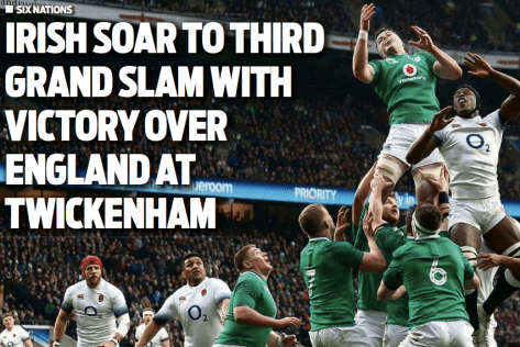 Ireland beat England at Twickenham to take a third Grand Slam
